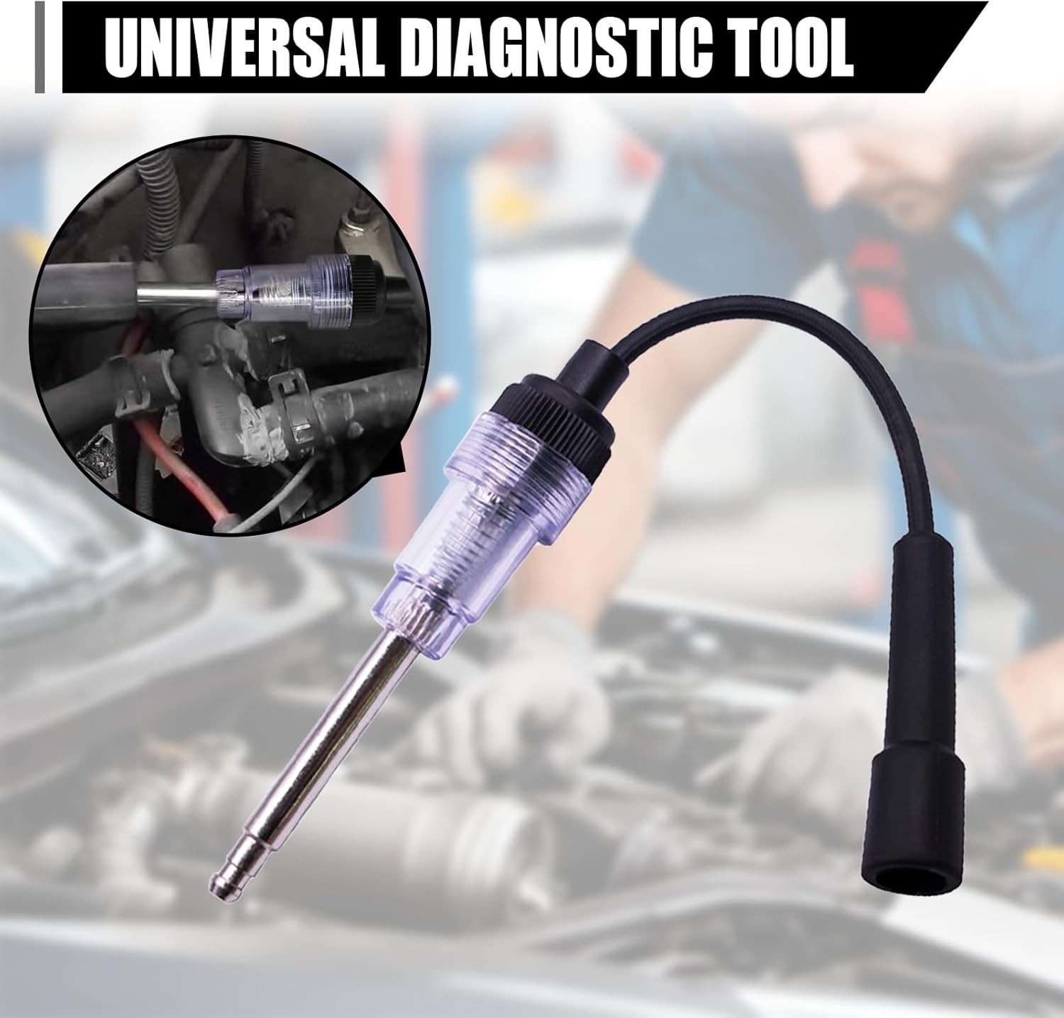 Inline Spark Plug Tester, Straight Boot Small Engine Spark Tester Tool(2PCS)