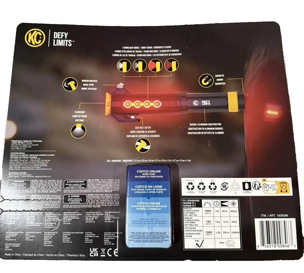 KC AutoLight 2 Pack 1000LM Emergency Flashlight Tool Magnetic Base Rechargeable