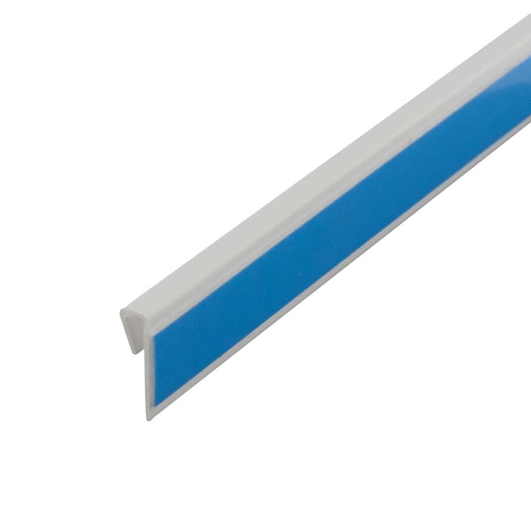 Outwater 1/16" White Styrene J Channel Cap w/ Adhesive - Size Options