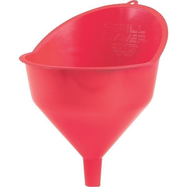PACK OF 6 -SPILL SAVER RED PLASTIC GIANT FUNNEL - FUEL SAFE