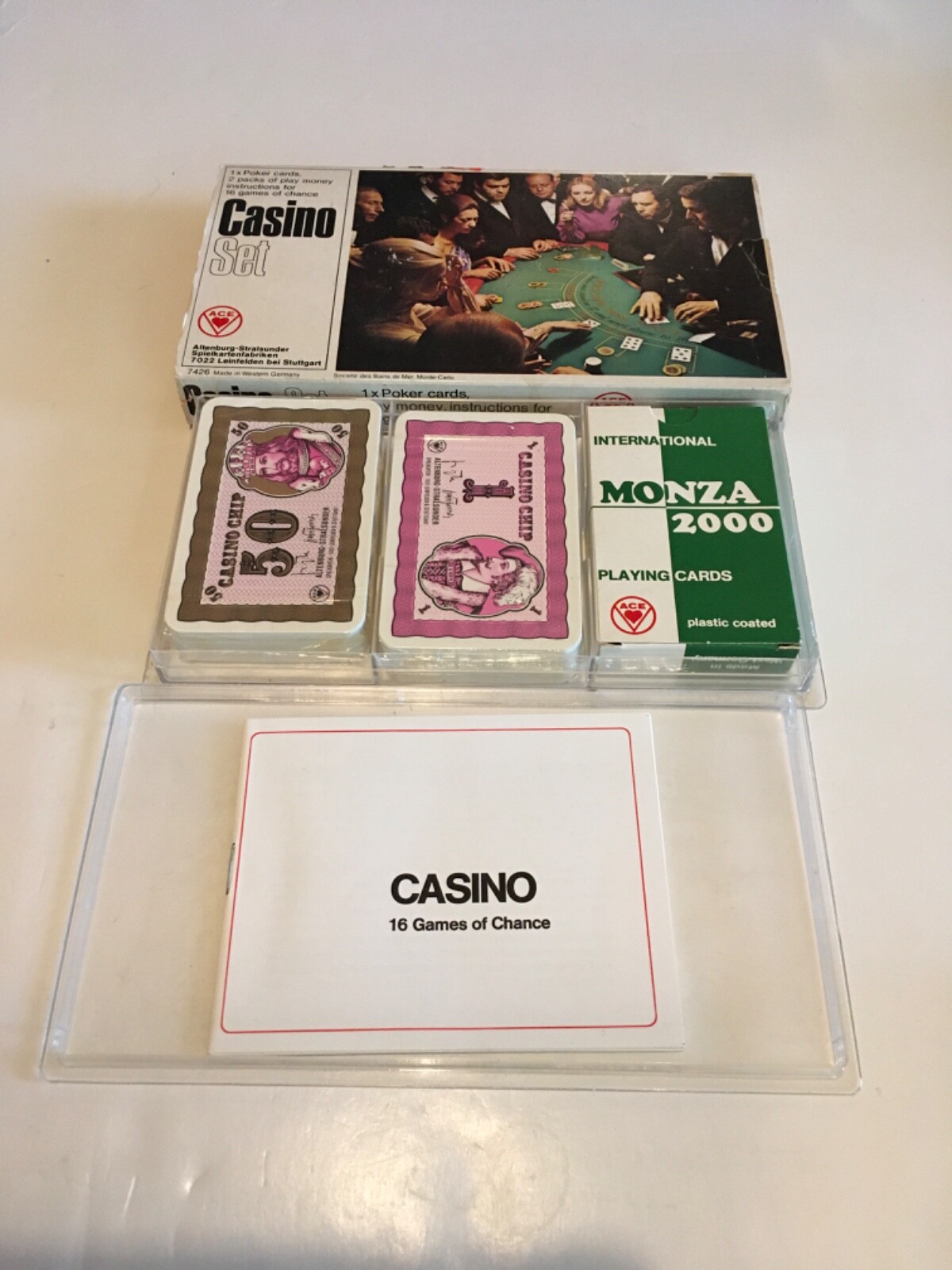Vintage ACE ALTENBURG-STRALSUNDER CASINO SET Card Game w/instructions 16 Games
