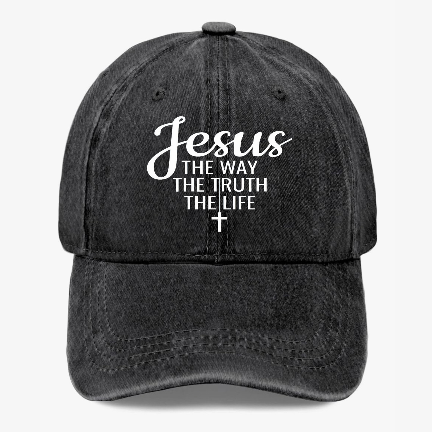 Jesus The Way The Truth The Life Christian Faith Vintage Washed Dad Hat Cap