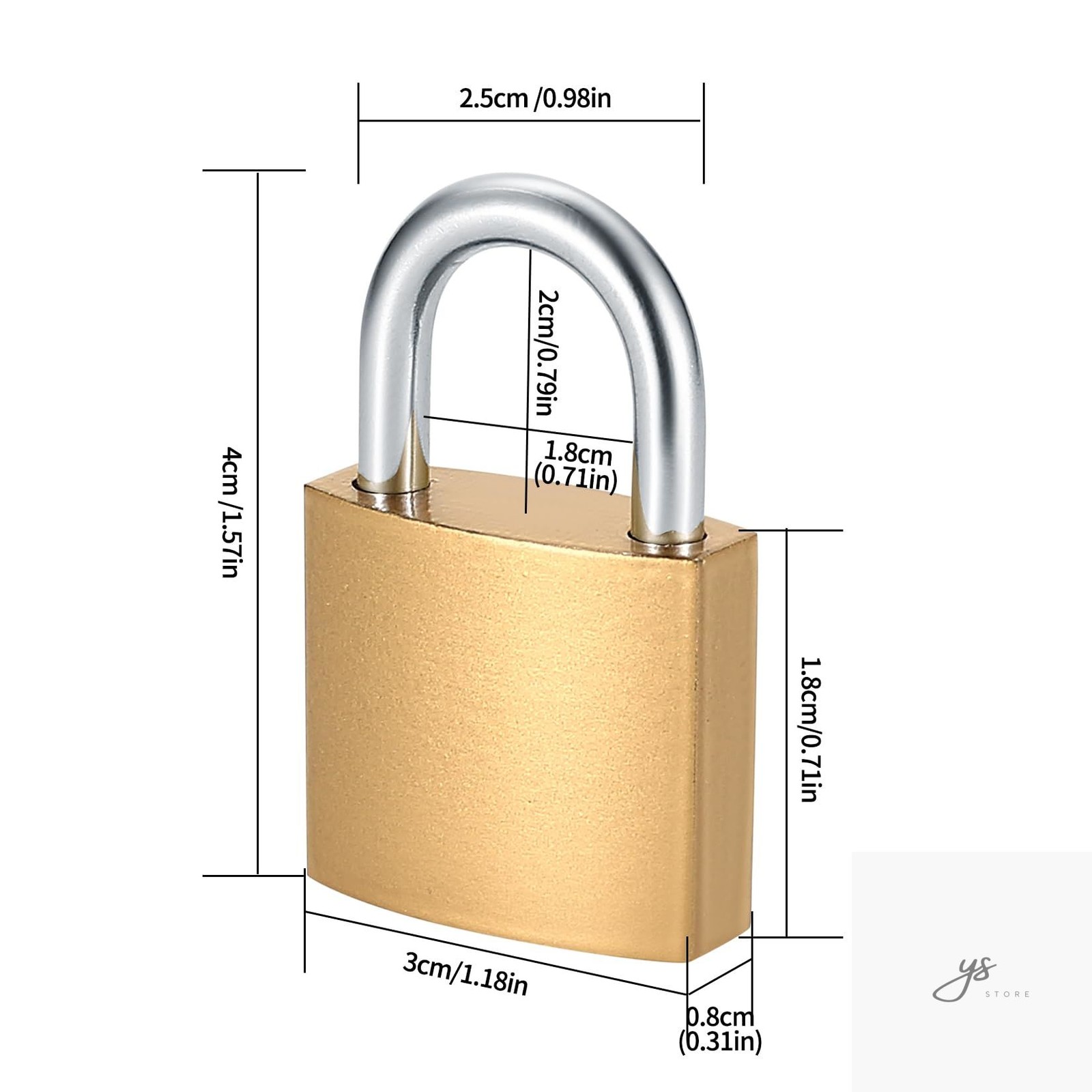 4 Pcs Small Keyed Padlocks with Keys, Pad Locks,Solid Brass Padlock with Key, Lo