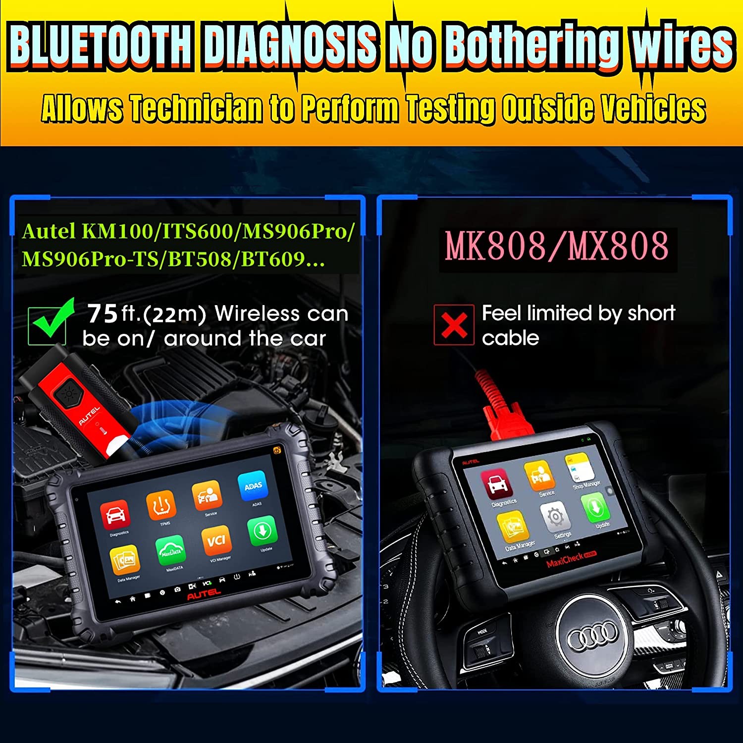 Autel MaxiVCI VCI V200 Bluetooth Diagnostic Interface For KM100 ITS600 MS906 Pro