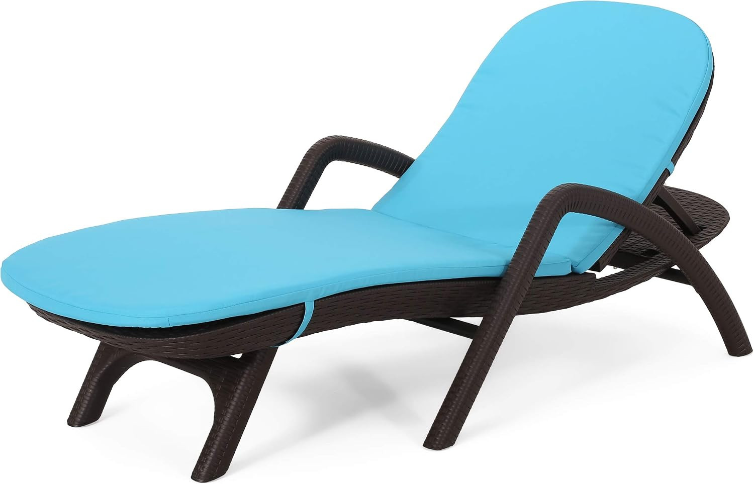 Chaise Lounge Set, Dark Brown + Blue