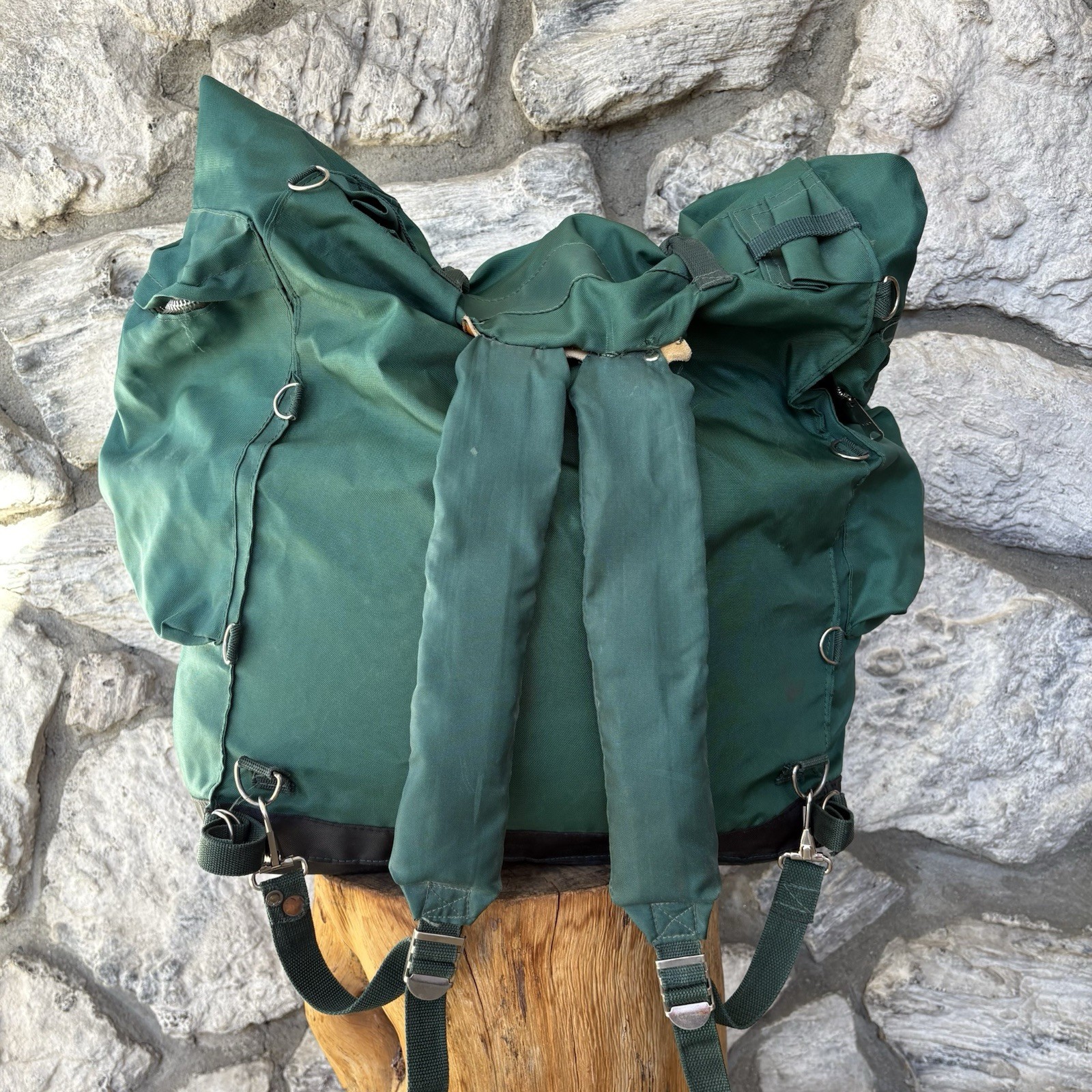 Vintage Backpacking Backpack Green Canvas Backback Original Rover Pack