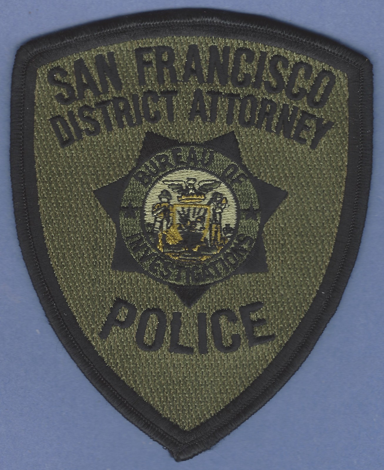 SAN FRANCISCO CALIFORNIA DISTRICT ATTORNEY POLICE TACTICAL SHOULDER PATCH