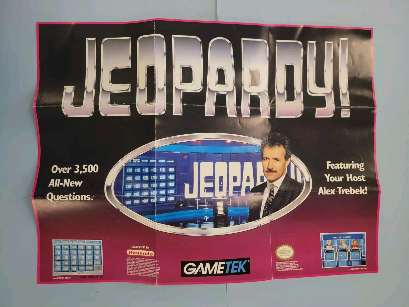 JEOPARDY Original Poster SNES NINTENDO