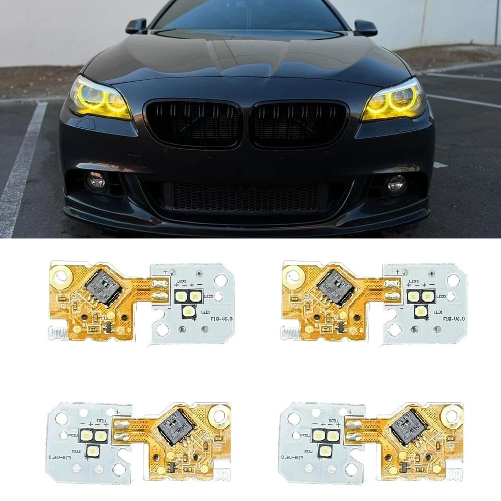 4x CSL Yellow For BMW 5 Series F10 LCI F11 LED DRL daytime running lights boards