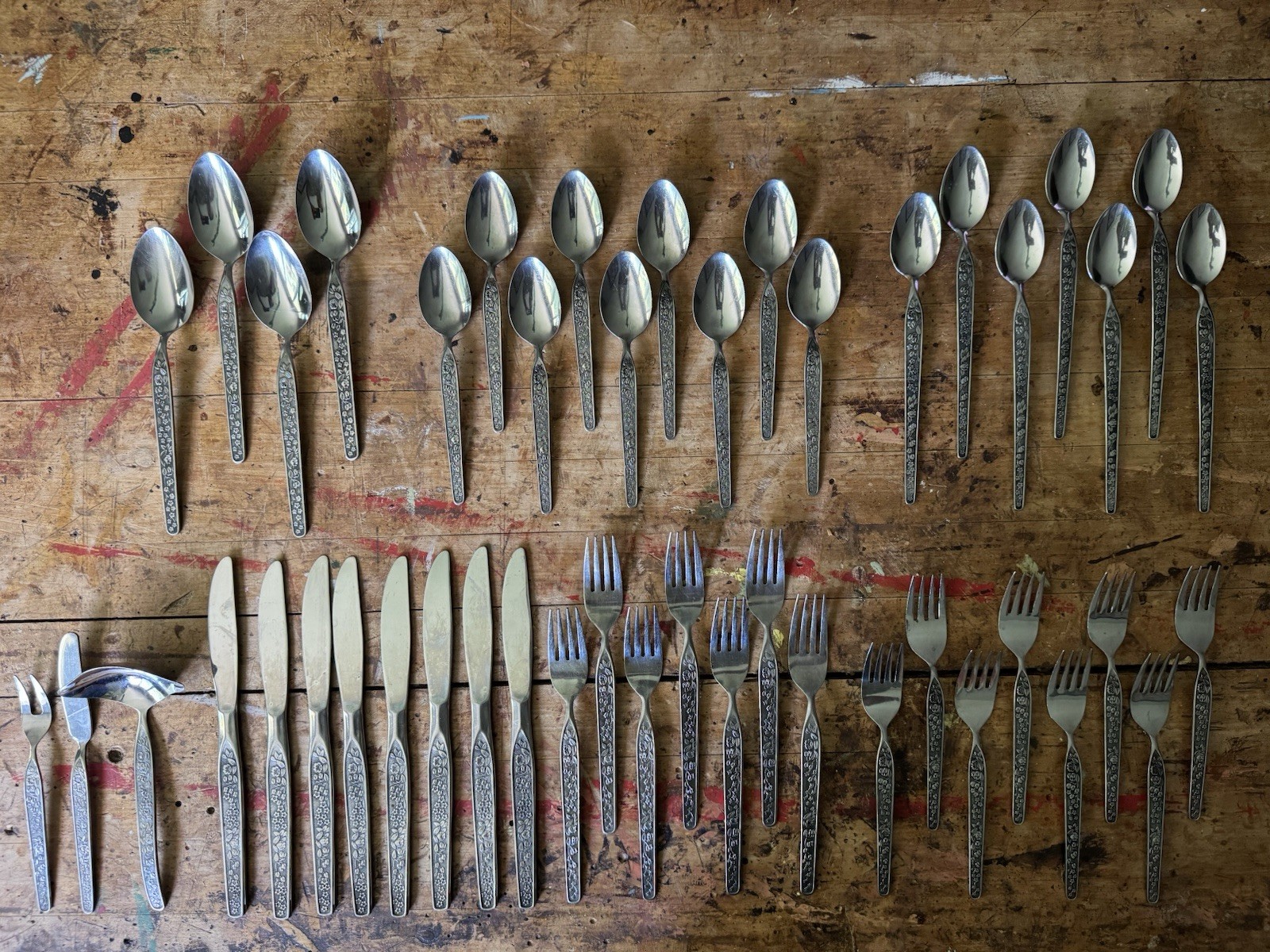 National “Sevita” Stainless Flatware Japan (set Of 46)