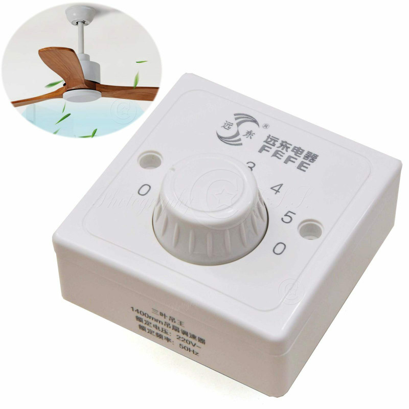 Upgraded 5Gear Capacitive Vintage Ceiling Fan Speed Controller Wall Mount Switch