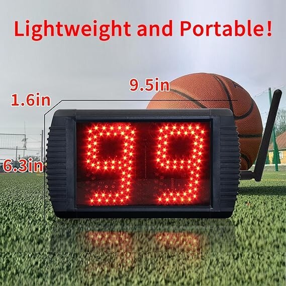 5 inch LED Custom Time 12/14/20/24/34 Seconds Shot Clock Countdown Timer Buzzer