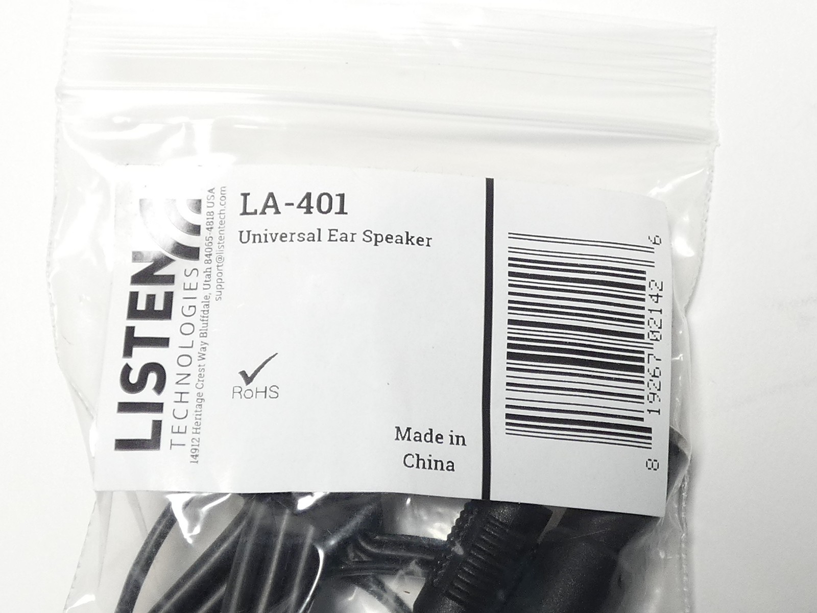 Listen Technologies LA-401 Universal Ear Speaker - NEW Surplus!