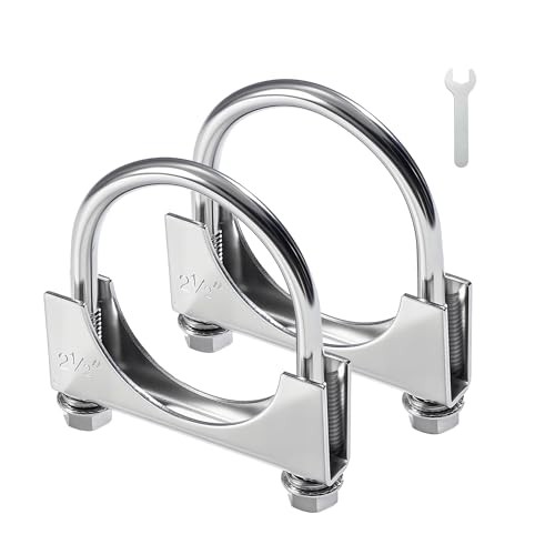 Heavy Duty U Bolt Exhaust Clamp 1/Inch Stainless Steel U Muffler 2.5" 2