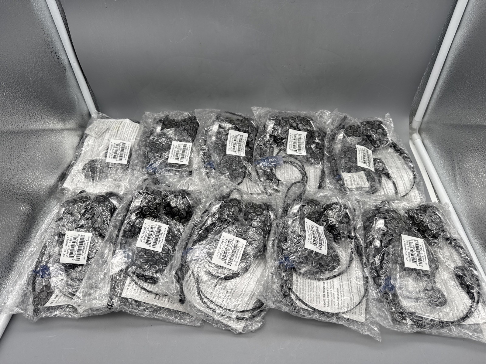 Lot Of 10 VXi 203072 UC ProSet 21G Over-the-Head Binaural Headset N/C Microphone