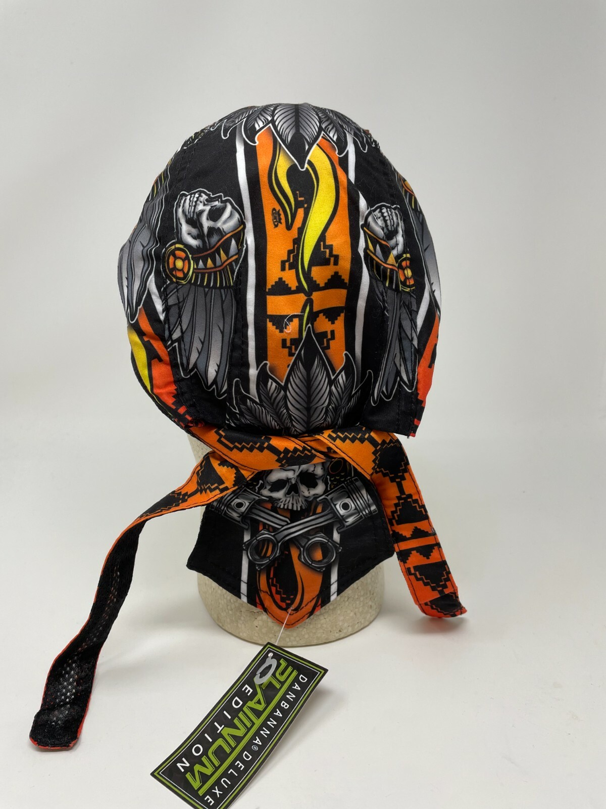 Native American Indian Skull Platinum Durag Doo Rag Cap Biker Durag Sweatband