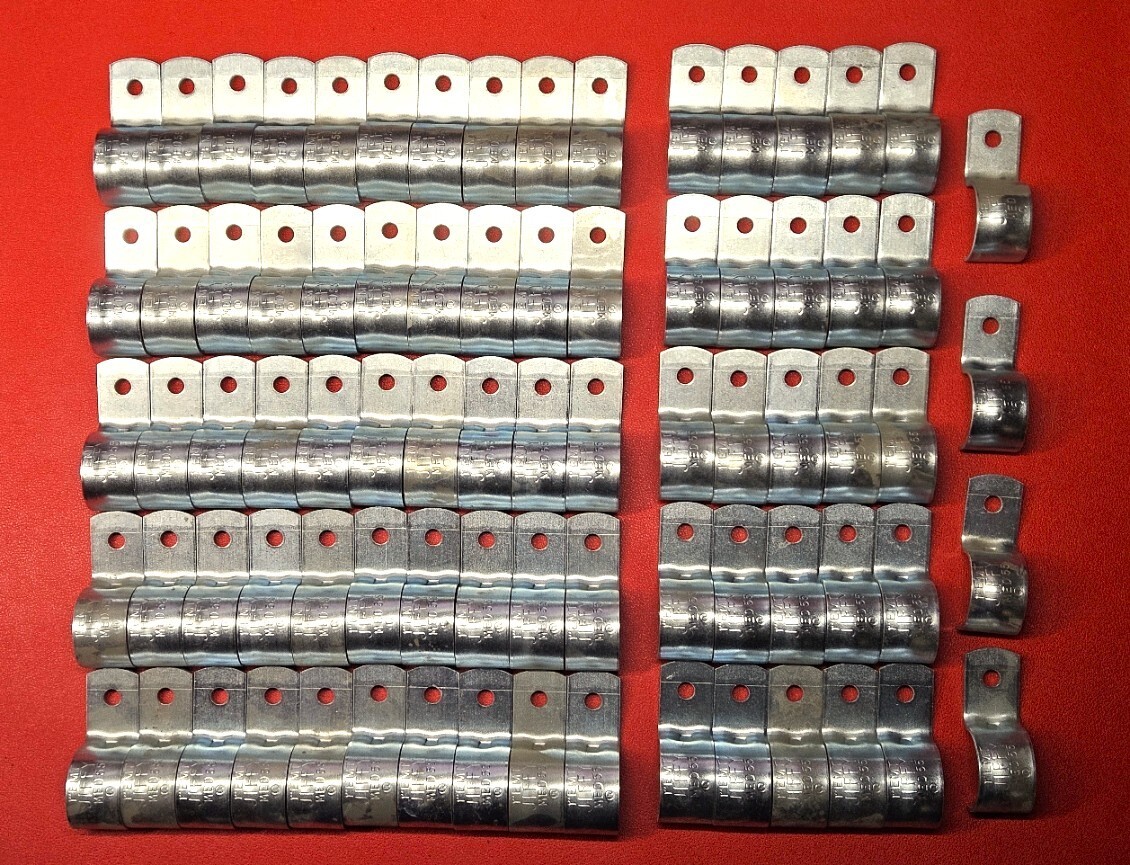 79x JIFFY MED-55, 1" EMT One Hole Conduit Straps, Lot of 79 - NEW