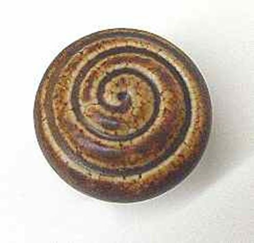 1-3/8" Swirl Ceramic Knob Natural Burnt Umber
