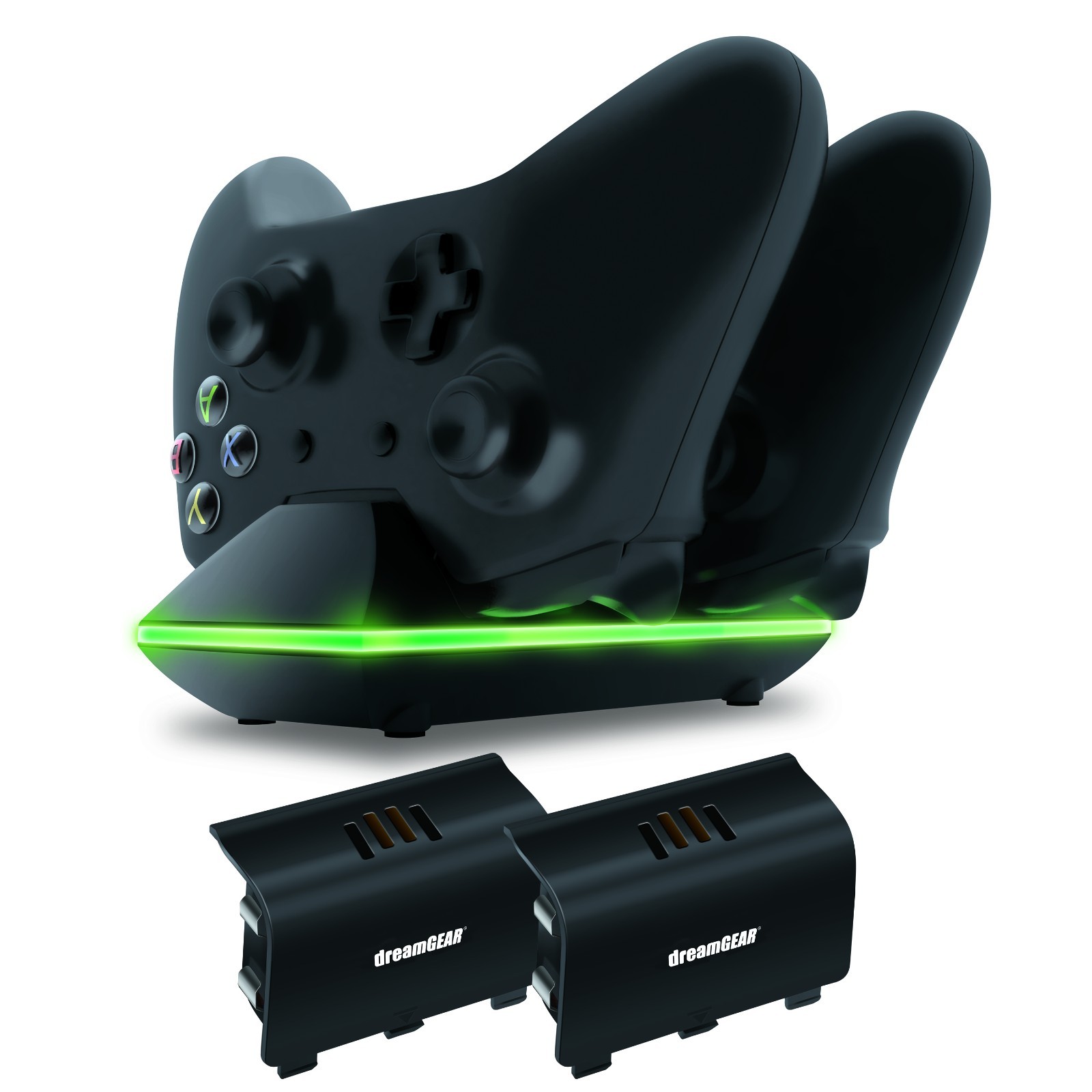 Xbox One Dual Charging Dock Controllers Charger + 2x Rechargeable Batteries