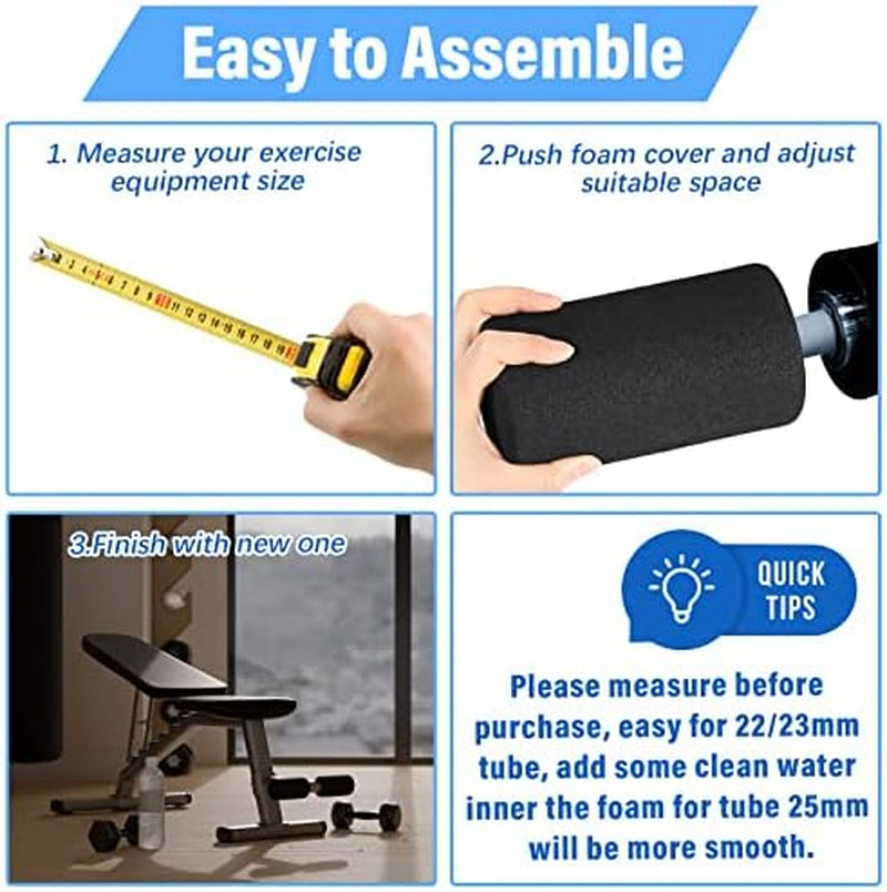 4 Pcs Foam Foot Pad Rollers Buffer Tube Cover for Exercise Machine Home Gym Equi