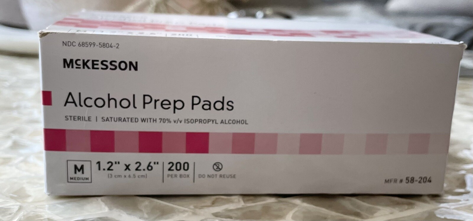 McKesson 1.2 X 2 - 3/5 inch Sterile 70% Isopropyl Alcohol Prep Pad