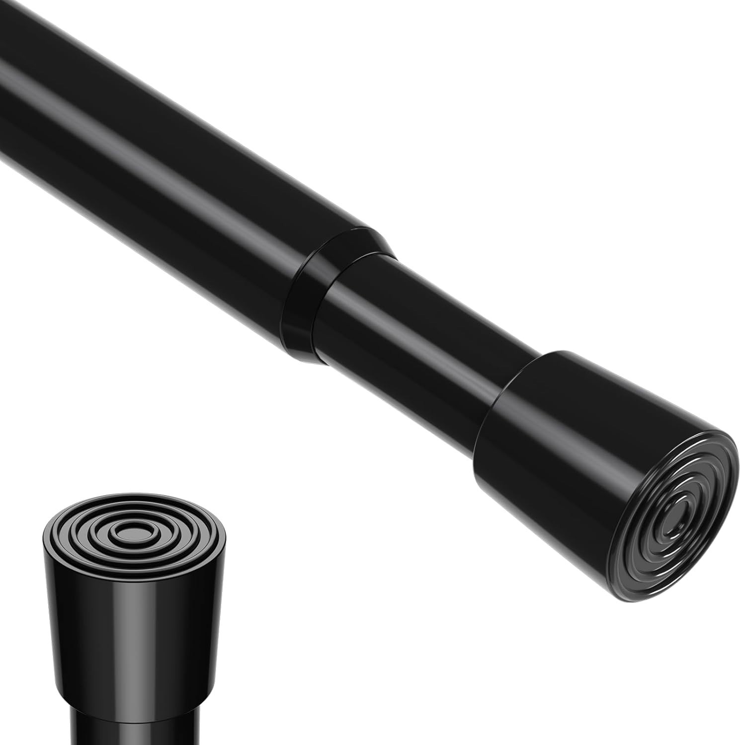 Spring Tension Rod 18-41 Inches No Drilling Adjustable 18-41inch-1P, Black