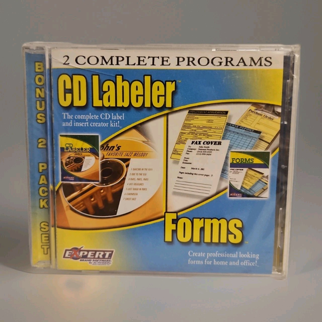 Expert Vintage Software CD Labeler & Forms Bonus 2 Disc Set Sealed