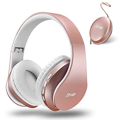 Bluetooth Headphones Over-Ear, Foldable Wireless and Wired Stereo Headset ROSE