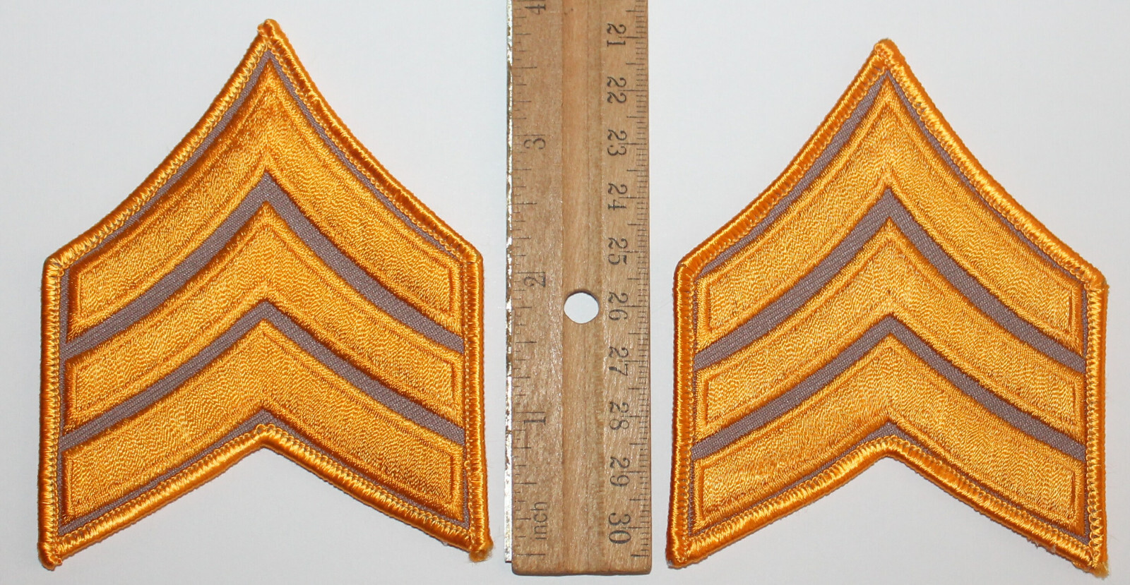 2 POLICE/SHERIFF/ SERGEANT STRIPES CHEVRONS Orange on Tan SL-3
