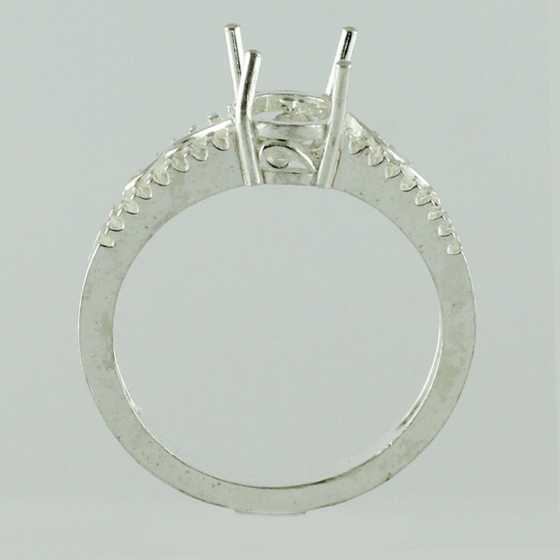 925 Sterling Silver 6x8mm Oval Semi Mount Solitaire Ring For Wedding Ring