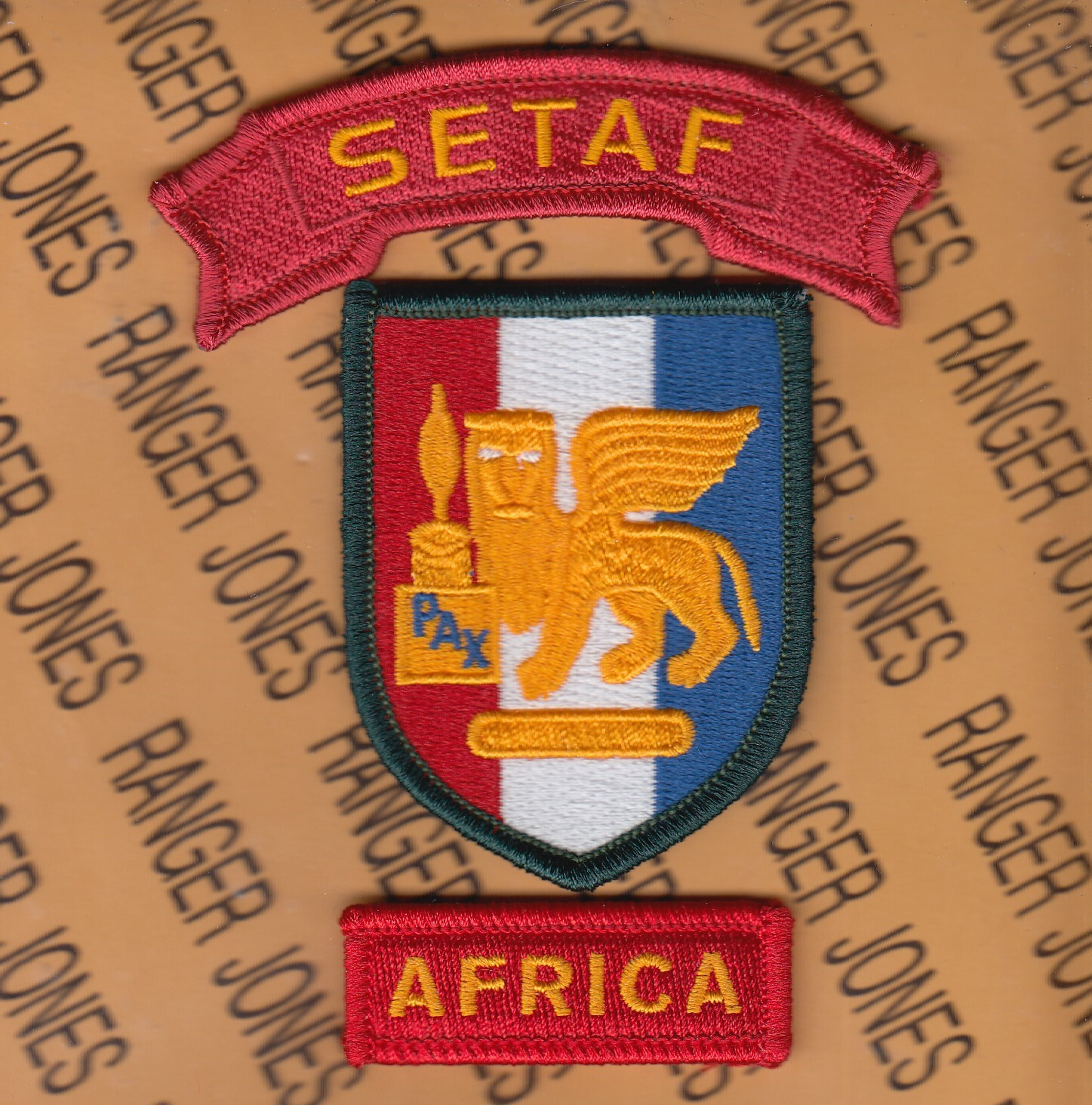US Army Southern European Task Force SETAF AFRICA uniform patch w/ tabs m/e