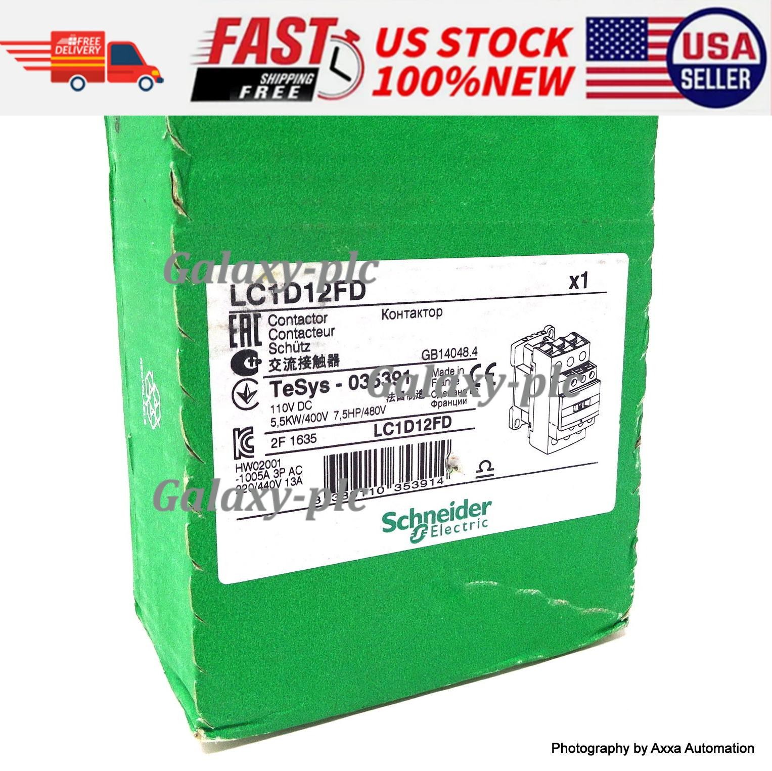 NEW Contactor LC1D12FD Schneider 5.5kW 110VDC 035391 LC1-D12FD US Free TAX