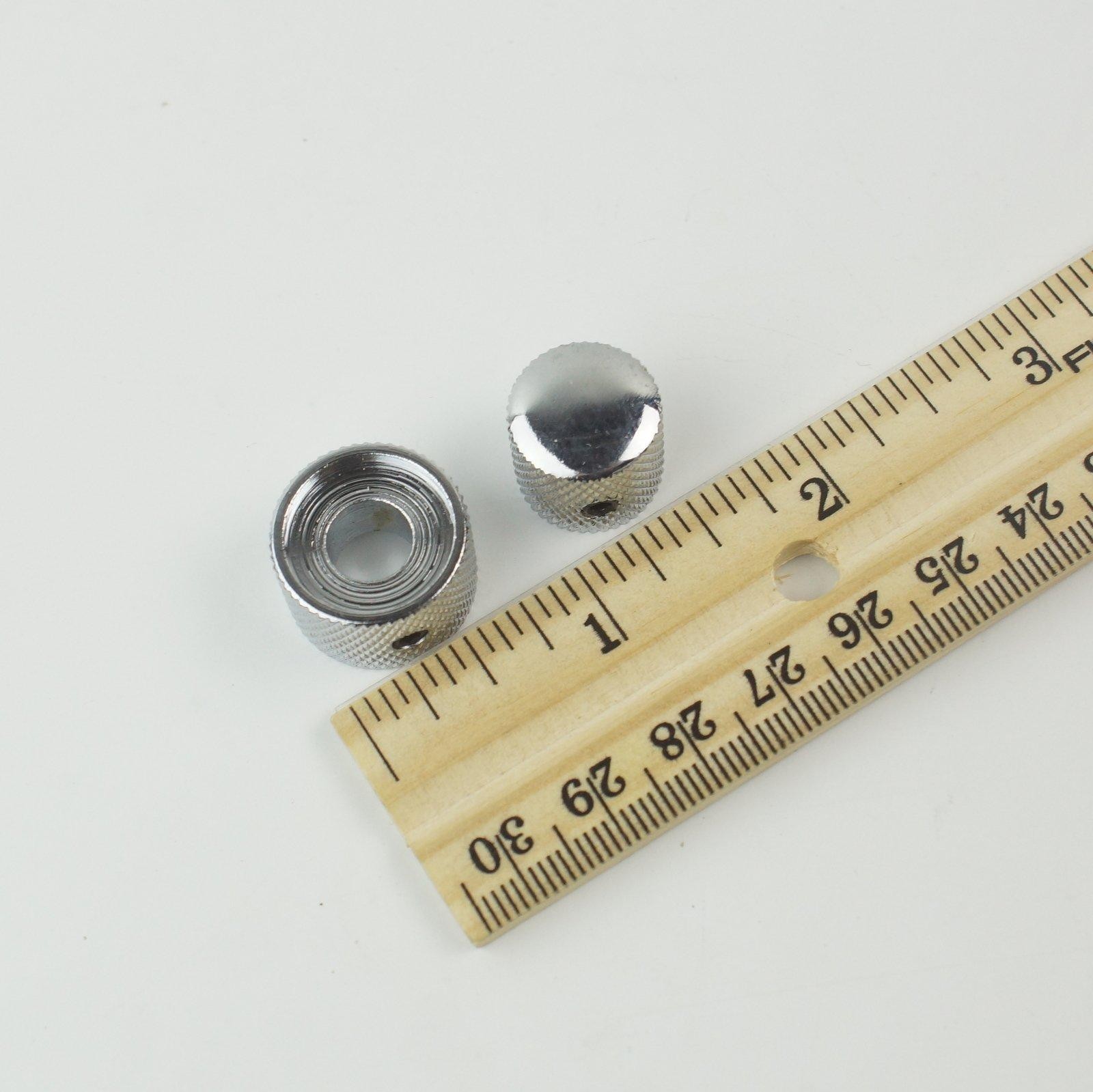 Set Dual Concentric Stacked Control Knobs for Electric Guitar or Bass, Chrome