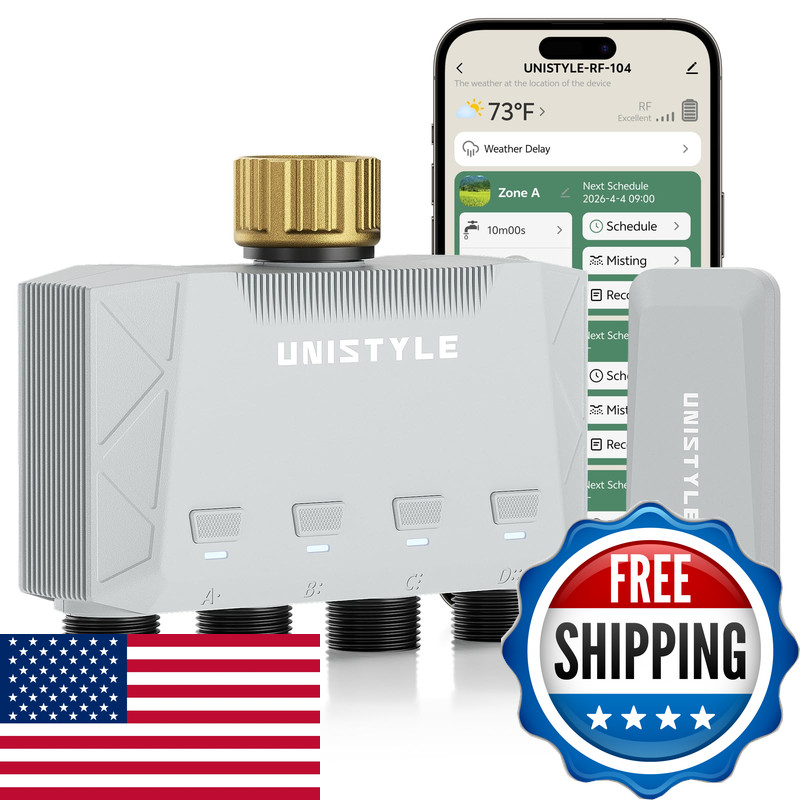 All-New 2027 1700Ft Wifi 4 Zone Water Timer For Garden Hose Brass Inlet