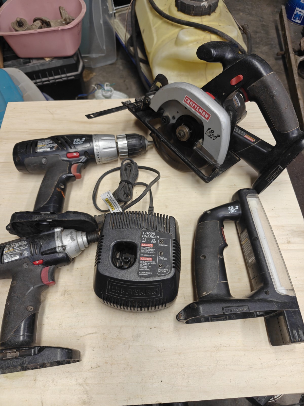 Craftsman 19.2V  Impact Driver, 1/2” Drill/Driver, Trim Saw, Light Matching Set