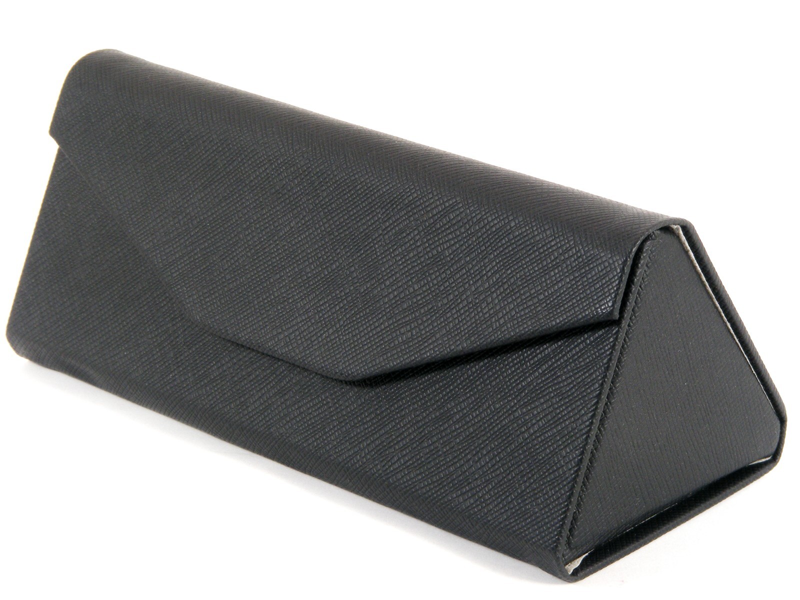 Triangular Foldable Magnetic PU Leather Black Case Glasses Eyeglasses Sunglasses