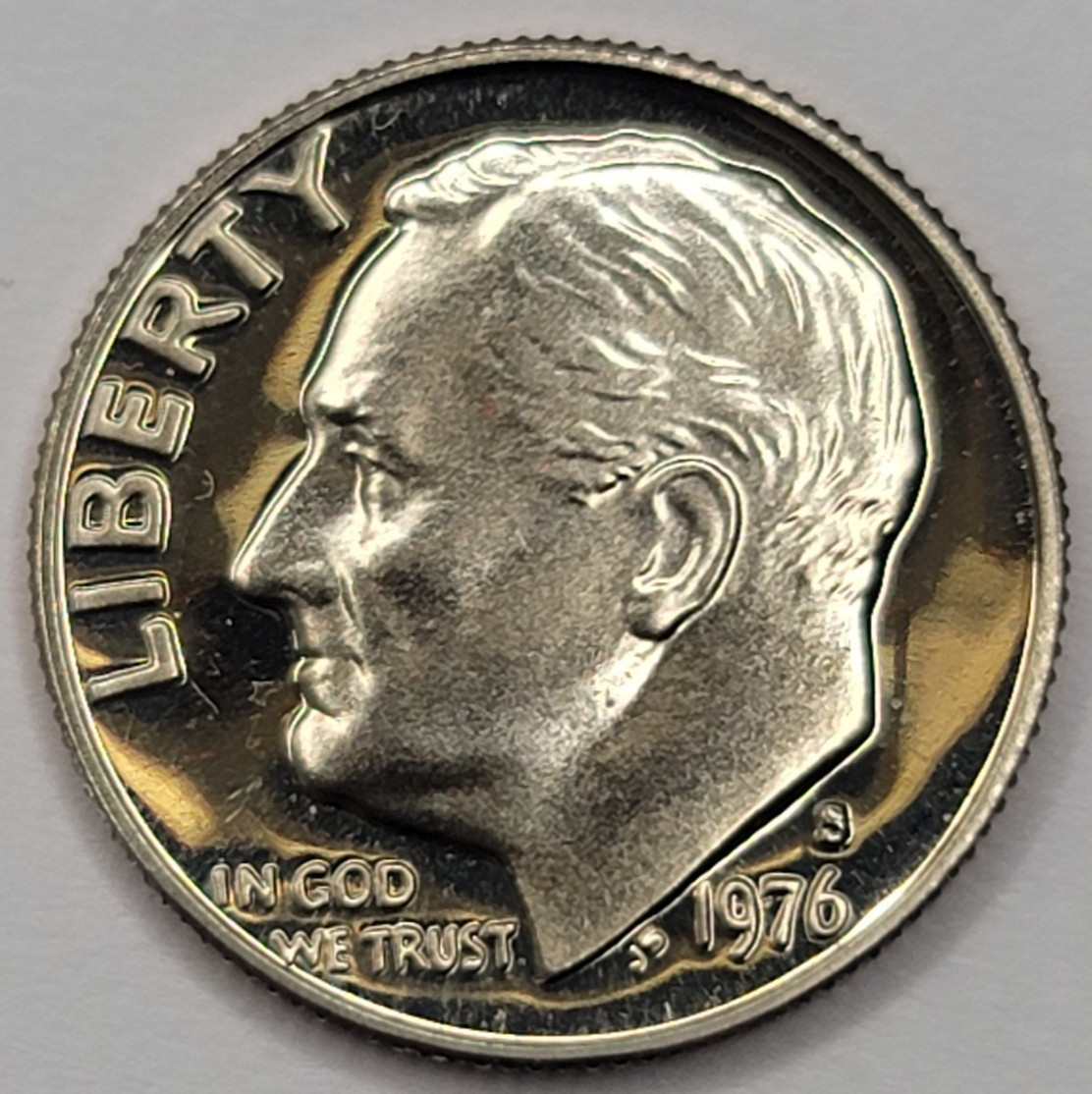 1976 S Proof DCAM Roosevelt Dime CN-Clad