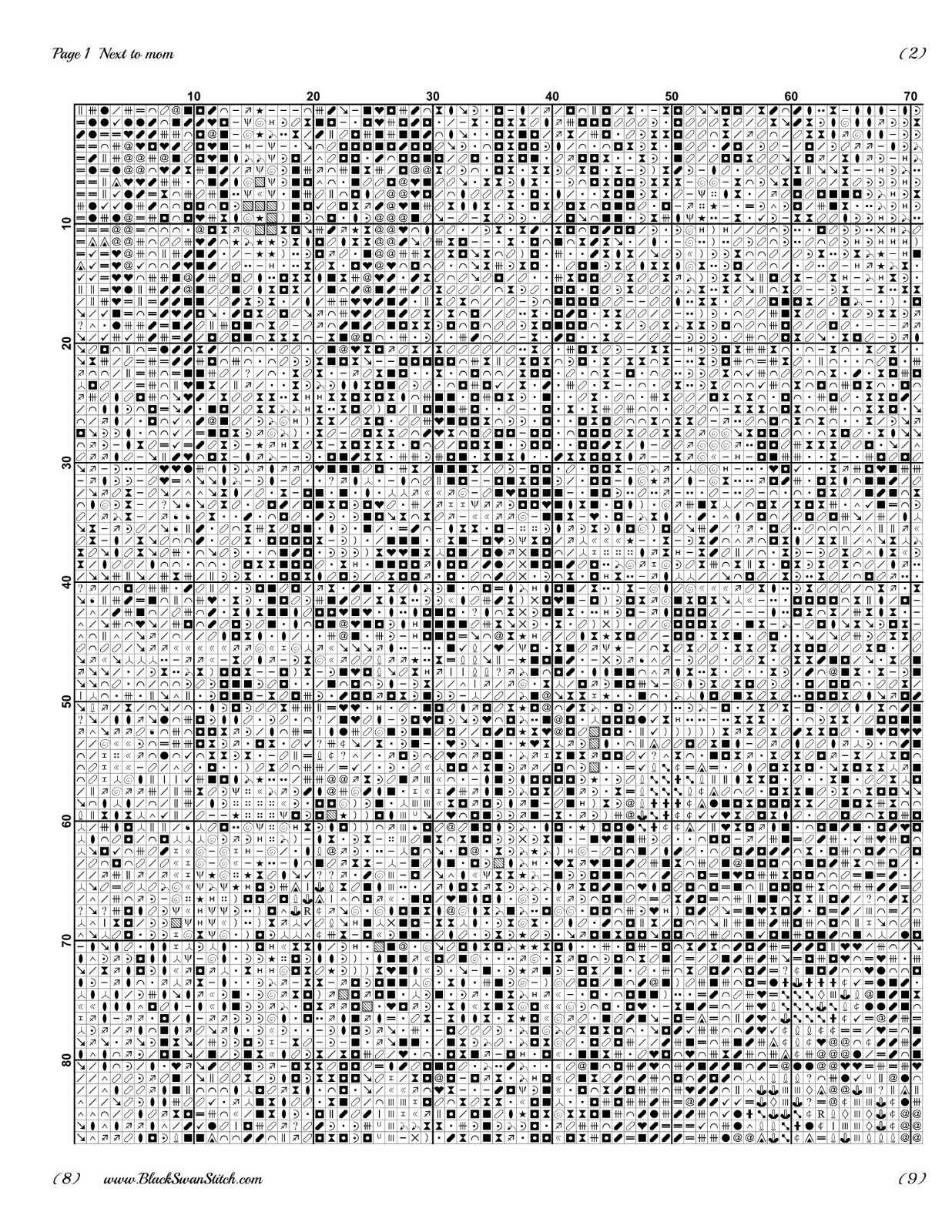 Next to mom 1425 Chart Counted Cross Stitch Pattern Needlework