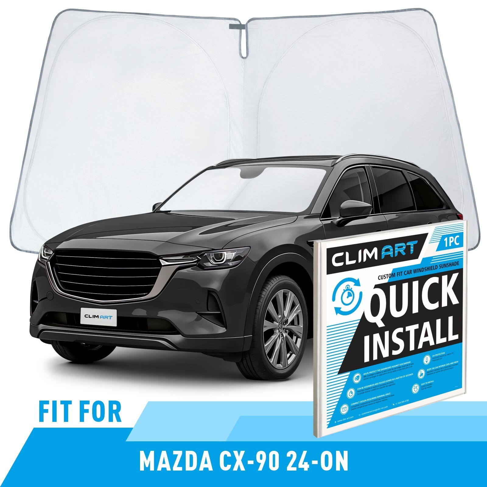 Sun Protector Cover Car Truck Auto Windshield Sun Shade for 24-26 Mazda CX-90