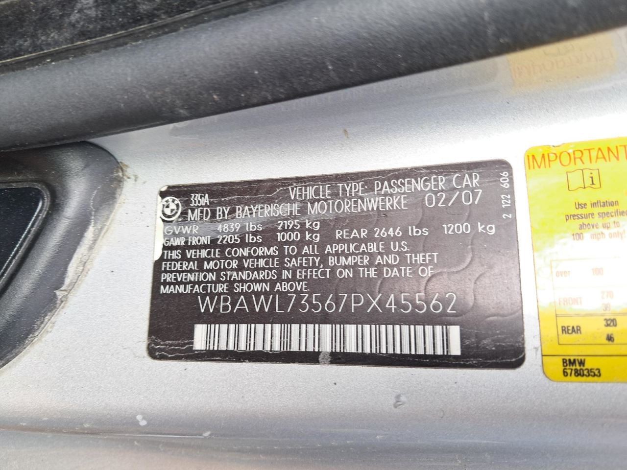 335I 2007 Glove Box 4808698