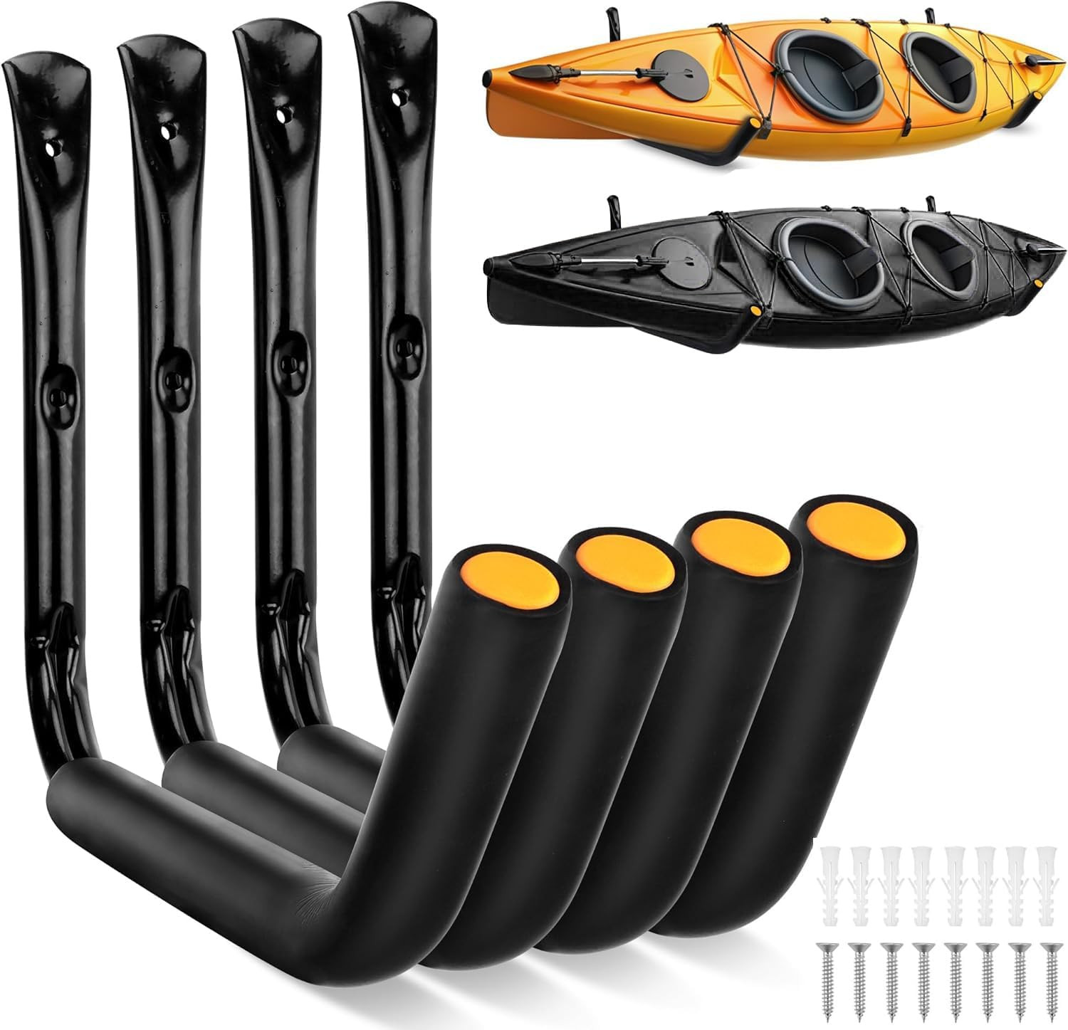 -Piece 15" 100 Lbs Heavy Duty Garage Storage Hooks, Kayak Storage Rack Garage Ho