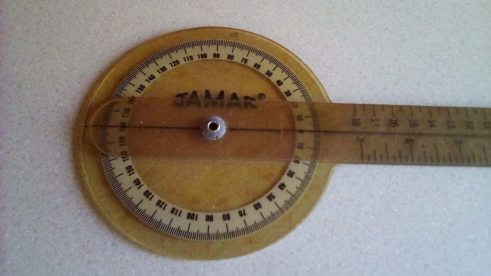 Vintage Yellow Baseline Plastic Goniometer