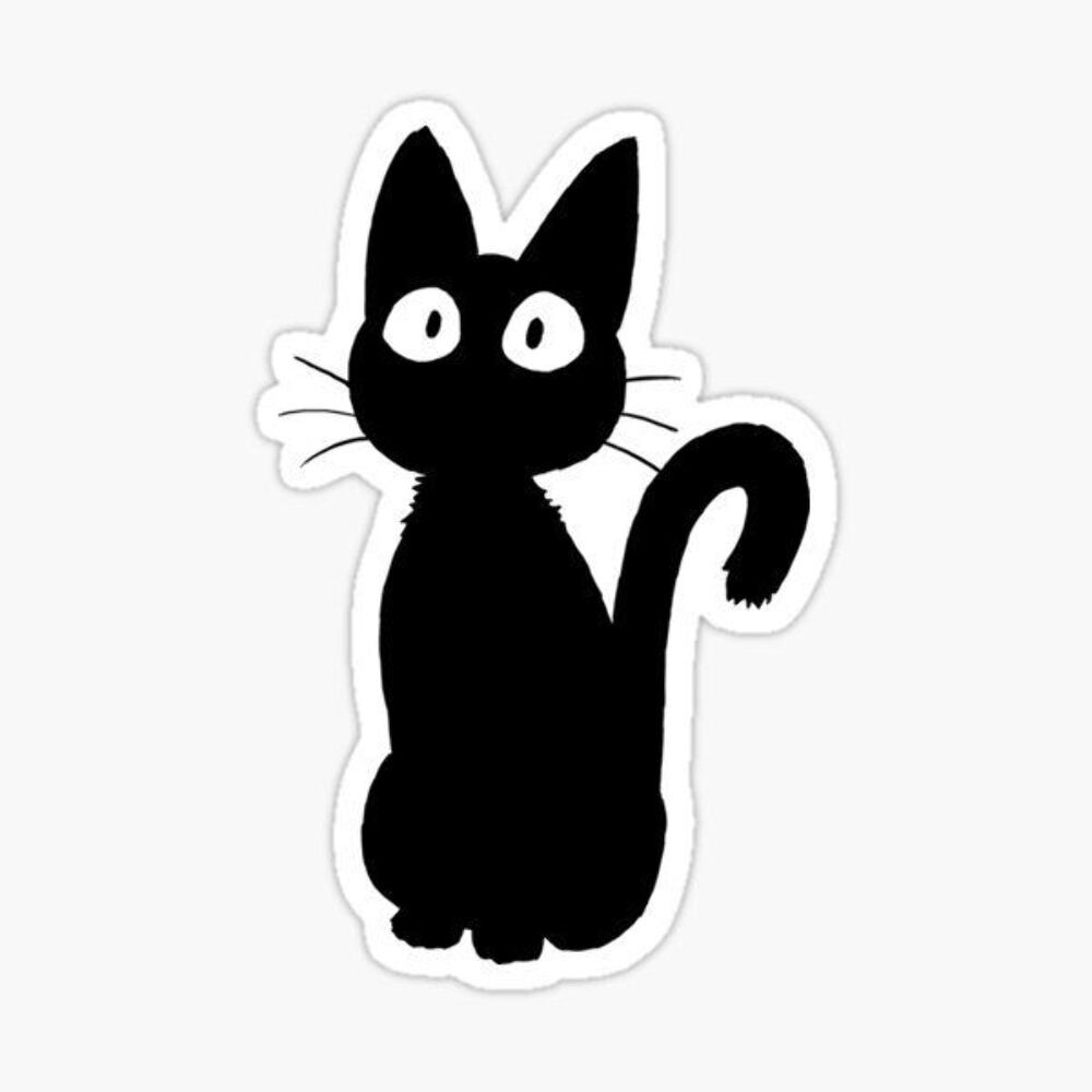Jiji Sticker, Black Cat Die Cut Vinyl Decal