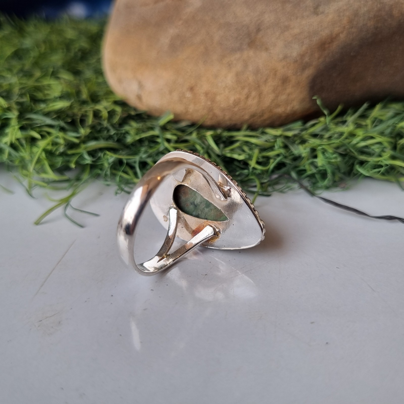 Amazing Variscite Gemstone Ring 925 Solid Sterling Silver Handmade Ring BT716