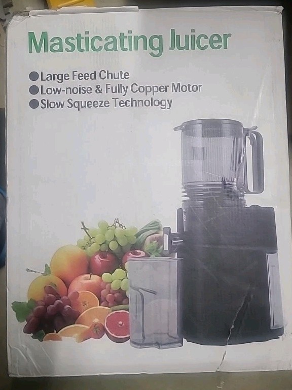 Cold Press 5.5" Wide Feed Chute Masticating Juicer Extractor