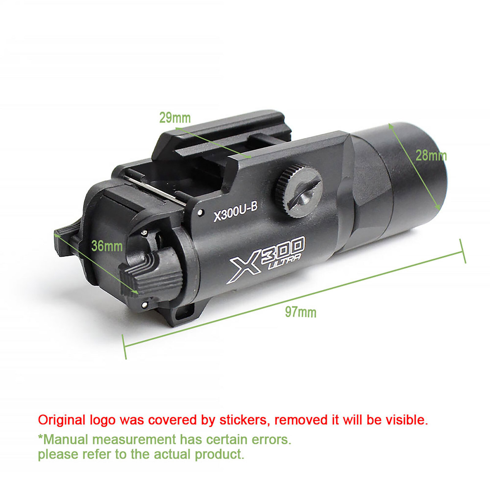 Tactical X300U-B Ultra Pistol LED Weapon Flashlight with Button Light Switch US