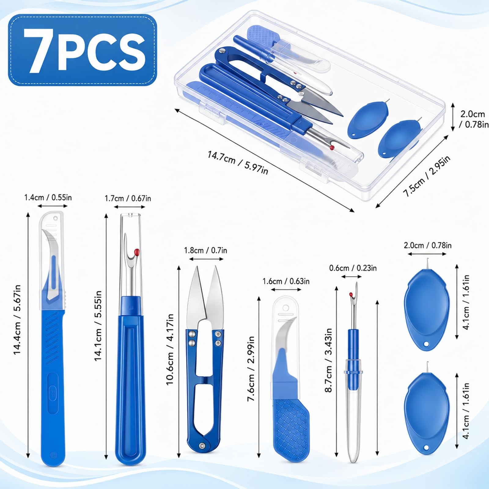 7 Pcs Stitch Ripper for Sewing, Seam Ripper Tool Thread Remover Tools