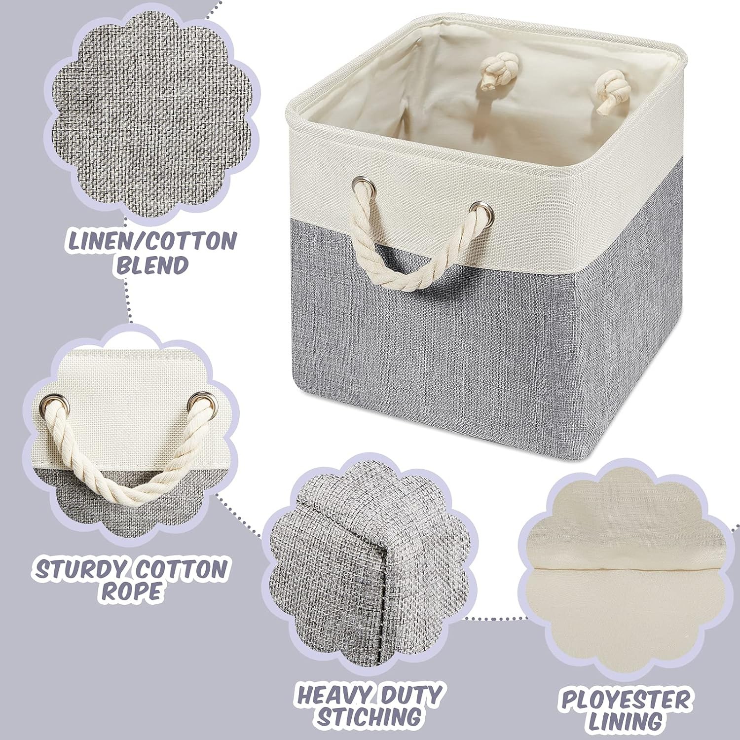 Cube Storage Box Fabric Storage Box Foldable Cube Basket