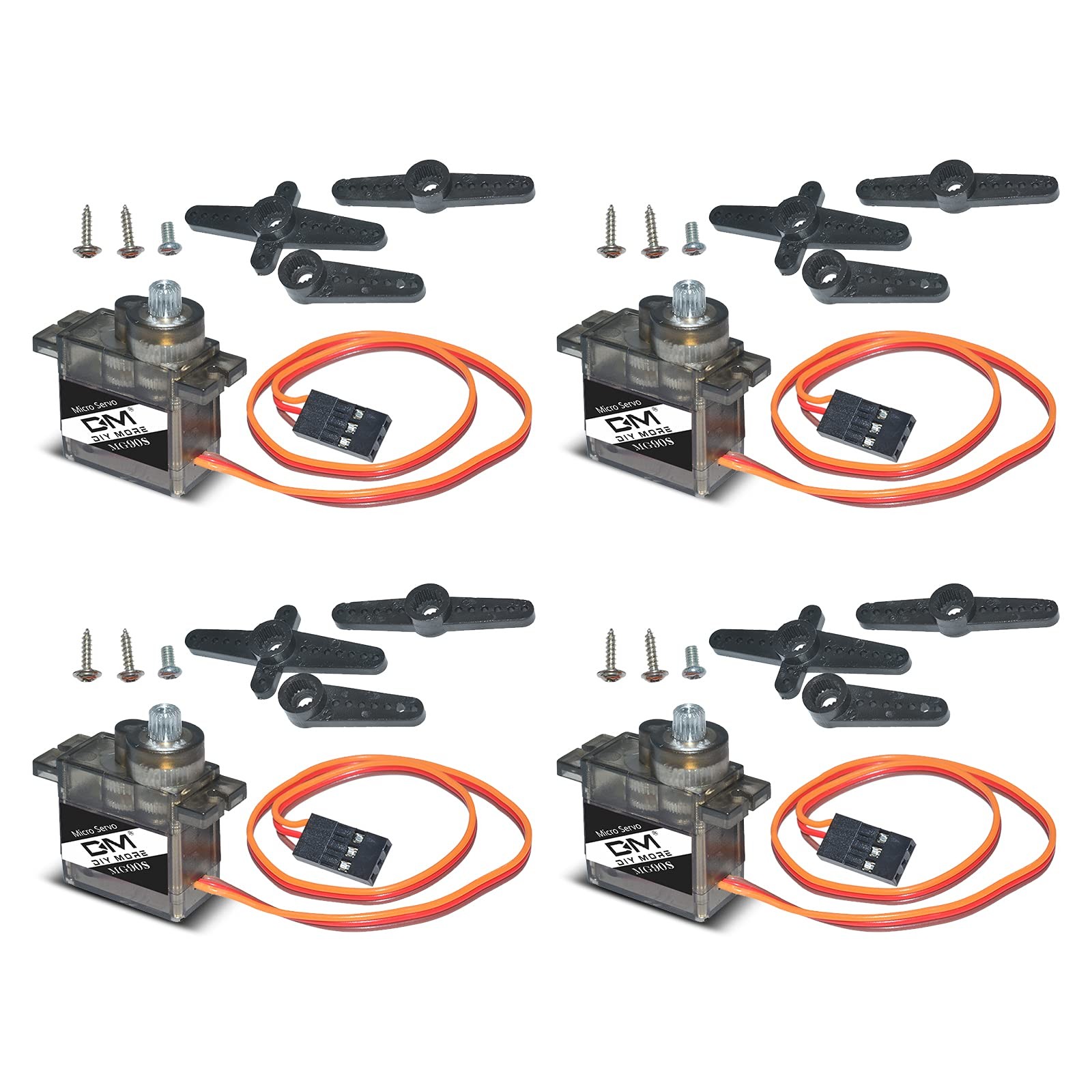 diymore 4pcs DM90S Servo Micro 180° 9 Gram Metal Gear Servo Digital Micro Ser...