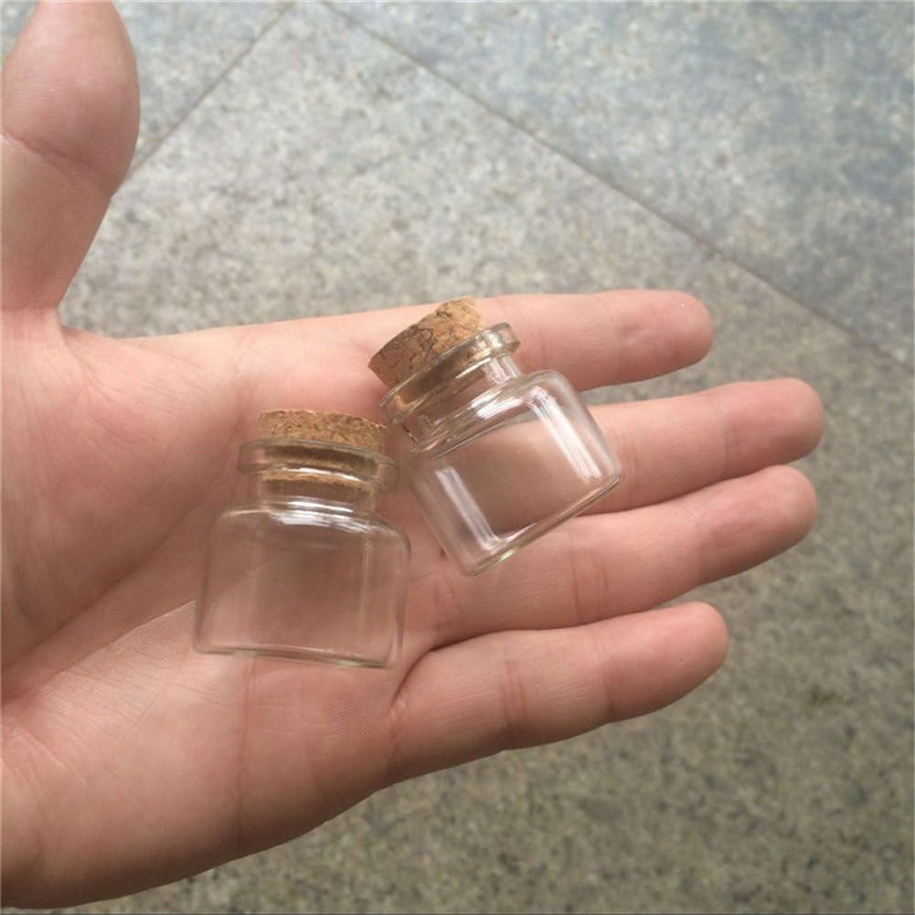 30X30X17Mm 10Ml Mini Glass Bottles with Cork Small Transparent Clear Tiny Empty